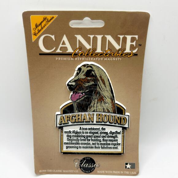 Canine Collectibles Vintage Classic Magnet Co 1998 AFGHAN HOUND magnet Made USA - Picture 1 of 4